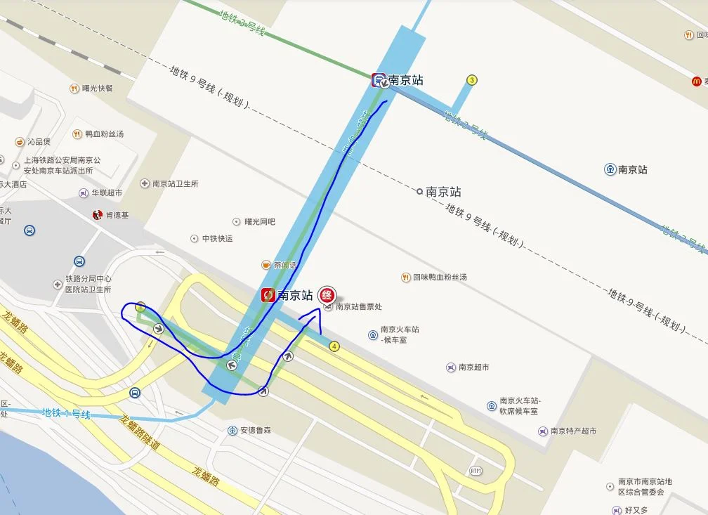 地铁三号线到南京火车站南广场在哪个出场口出去（地铁3号线南京站出口）2