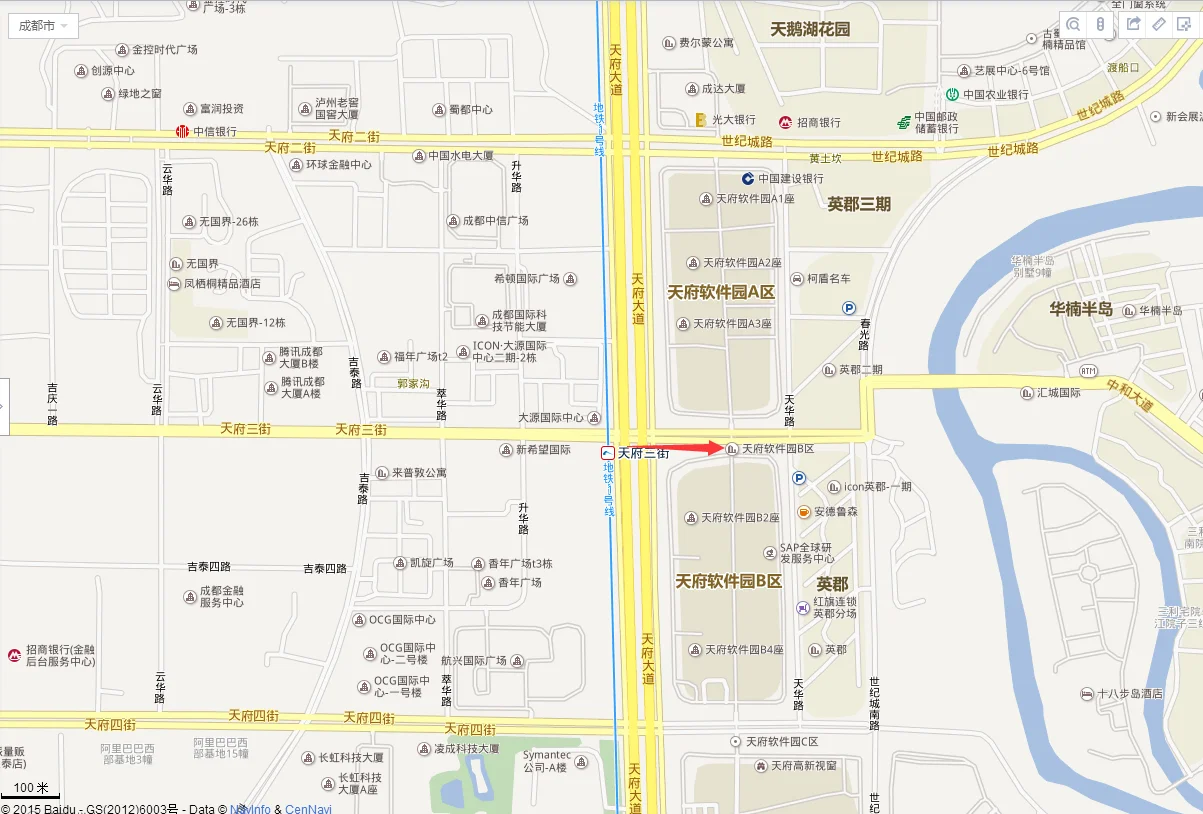 去成都高新区天府三街座1号地铁线应该在哪站下（天府三街地铁一号线B出口）