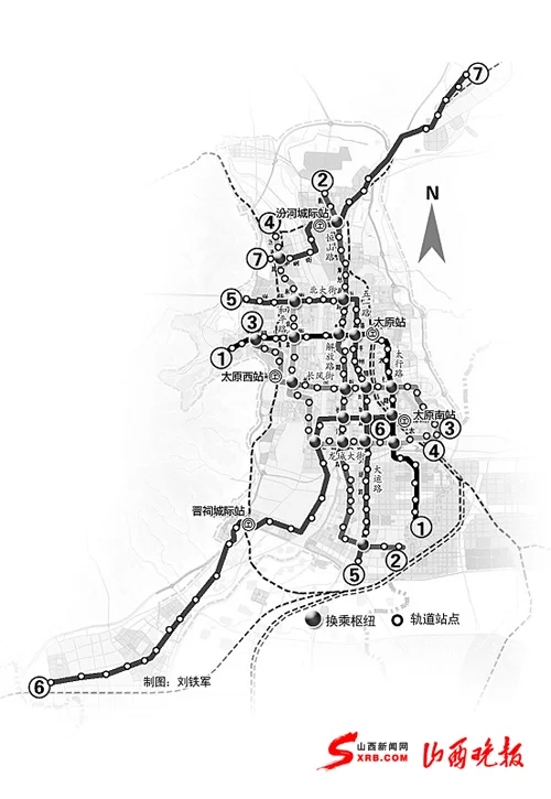 太原轨道交通的示意图（太原市轨道交通布局）4