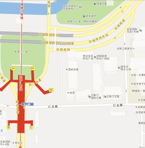 西安地铁二号线的线路有那些站点（西安地铁2号线南门站点）