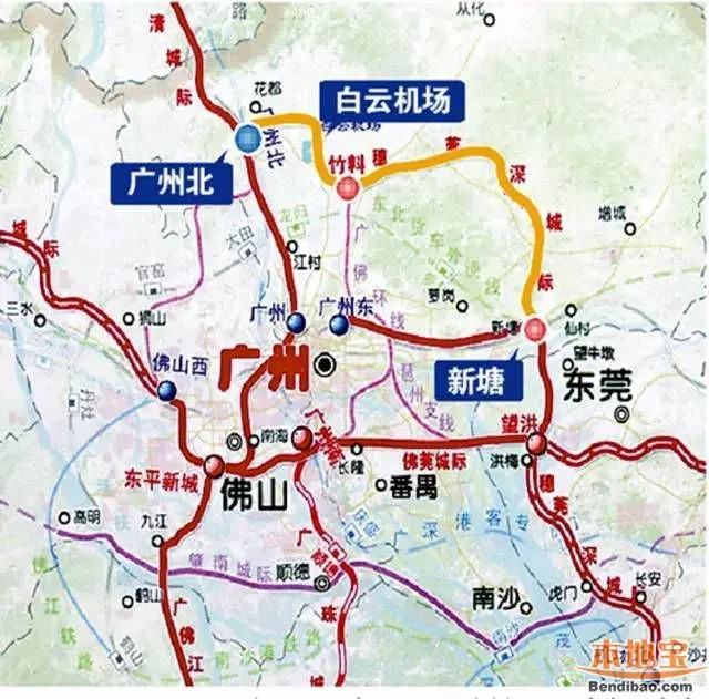 穗莞深城际铁路详细的路线分布图（穗莞深城际轨道交通）6