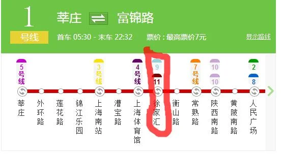 上海地铁9号线在哪站可以直接换乘1号线（上海地铁1号线到9号线）