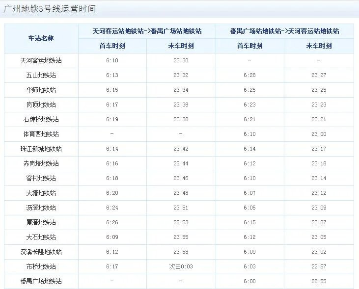 广州地铁三号线运营时间是如何的求告知(广州地铁3号线列车多长时间)2