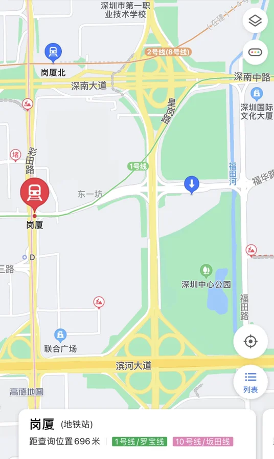 灵芝站坐地铁到深圳市福田区福华路348号卓悦中心坐地铁怎么去（福田福华路地铁站）2
