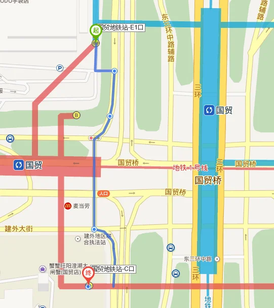 国贸地铁出口示意图（国贸地铁站e出口的实拍图）