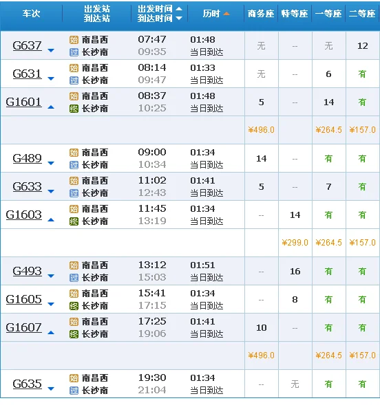 南昌西到长沙南的高铁（南昌到长沙的高铁）3