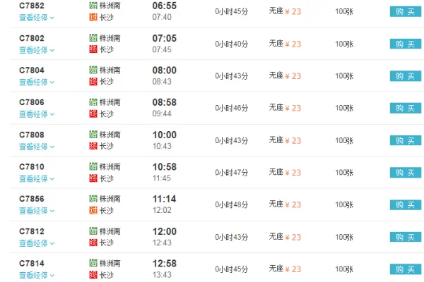 长沙到株洲轻轨时刻表查询（株洲城际铁路时间表）5