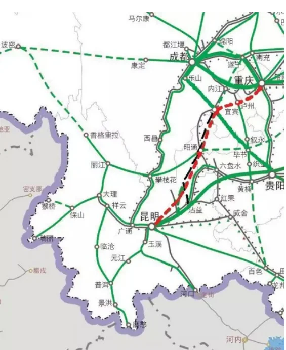 中央规划的汉巴渝高铁为什么不动工(渝昆高铁最终方案)4