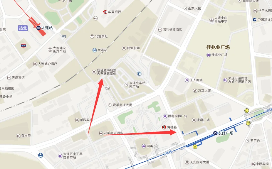 大连地铁2号线的哪一站离火车站最近(大连轨道交通2号线二期工程)5