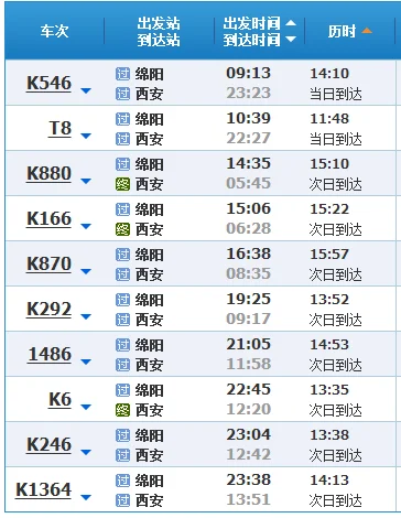 绵阳到西安有高铁吗（西安到绵阳有高铁吗）2