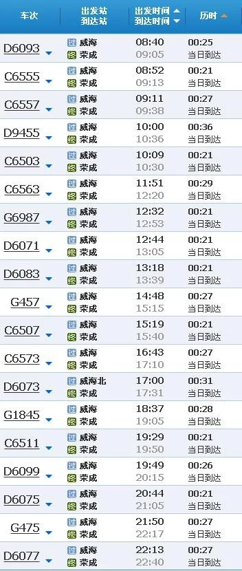 威海高铁什么时候开通（荣成到威海的高铁时间）