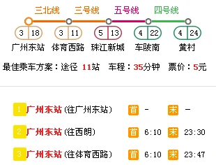 广州地铁4号线首班车到黄村经过各车站时间（广州东到黄村地铁）3