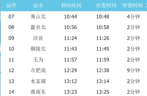 请问郑州有往黄山的高铁吗（黄山到郑州高铁时刻表）