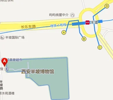 西安地铁1号线站点半坡站出口纺建路(西安地铁几号线到半坡)2