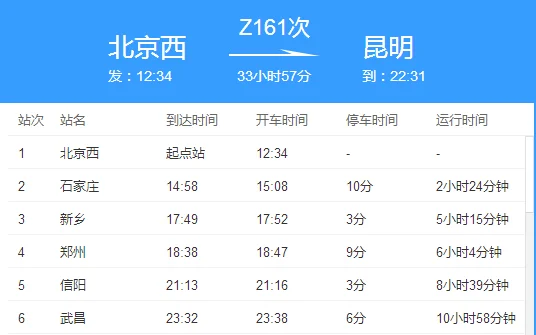 明天到昆明的高铁票有吗（凯里到昆明高铁时刻表）3