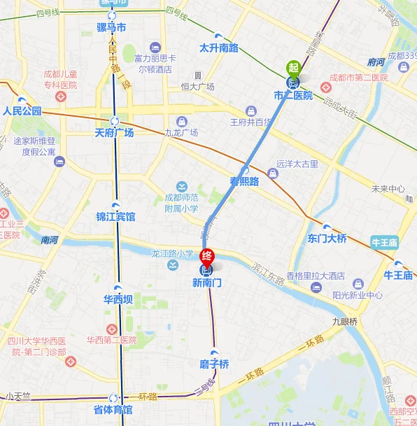成都东站到新南门车站有好远（到成都新南门汽车站乘地铁几号线）2