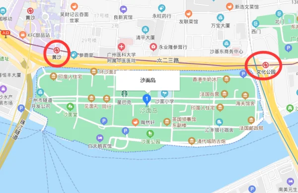广州沙面怎么坐地铁去(沙面是几号线地铁出口)2