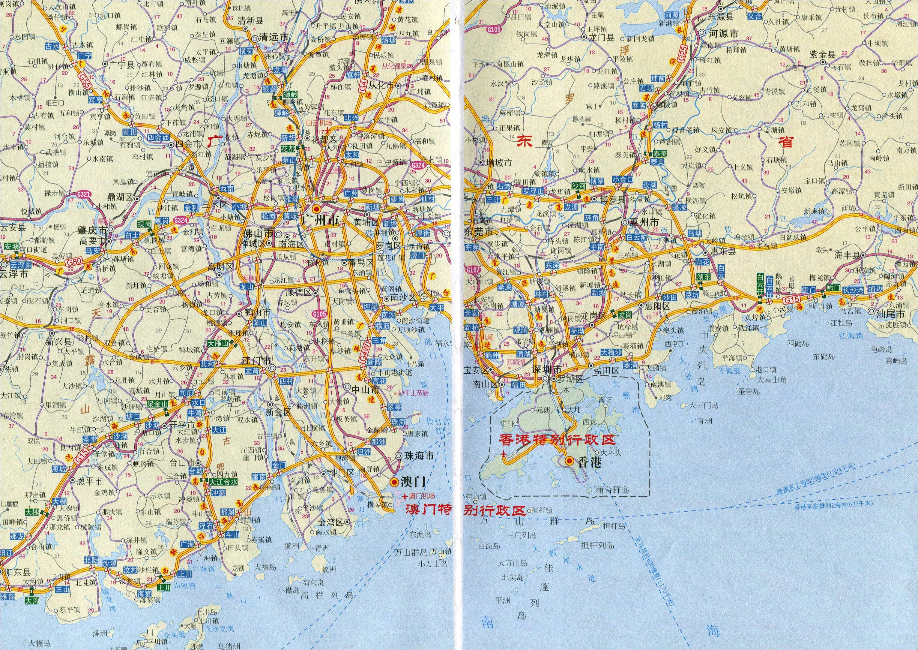 广州地铁站点+线路图（珠江三角洲轨道交通示意图）2