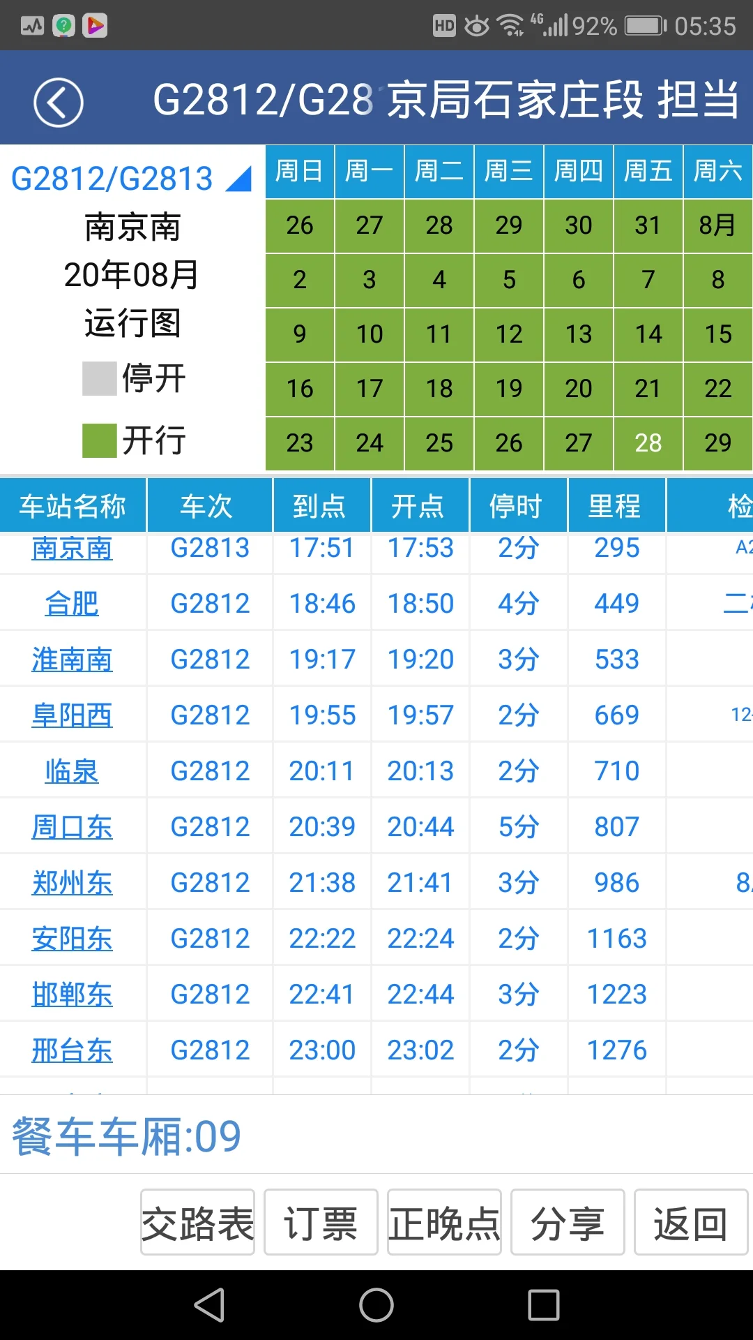高铁g1951次经停站(南京南到邢台东的高铁)4
