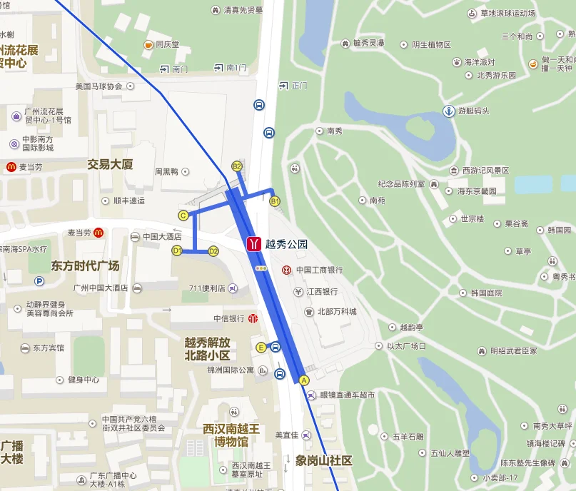 广州越秀广场在哪个地铁站哪个出口（越秀山地铁站那个出口）3