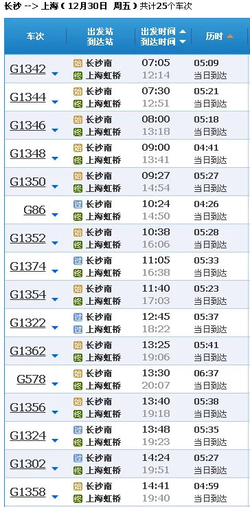 上海到长沙高铁(长沙上海高铁)6