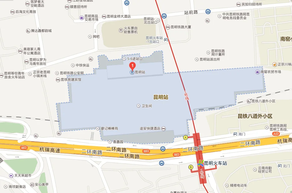 昆明火车站附近有地铁么(昆明火车站地铁南北)2