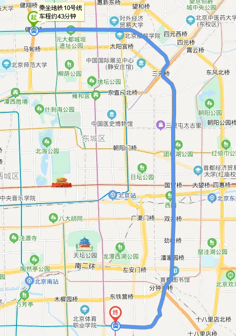 北京地铁各线路及站名(宋家庄到健德门地铁站)