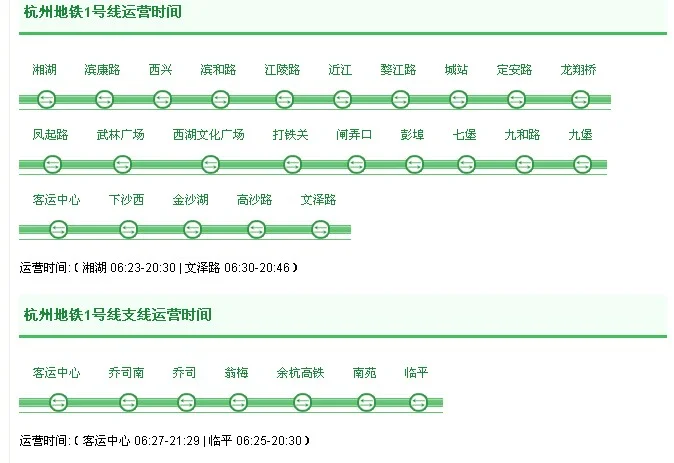 杭州地铁运营时间是如何的求告知（杭州地铁湘湖站时间表）5