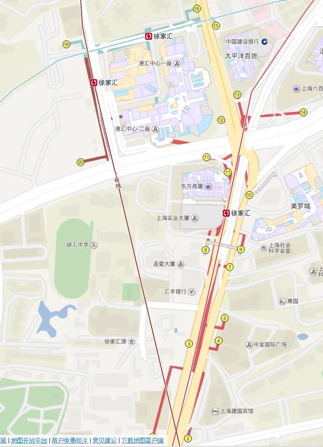 徐家汇地铁从哪个几号出口出来是港汇广场啊(徐汇地铁站出口多)1