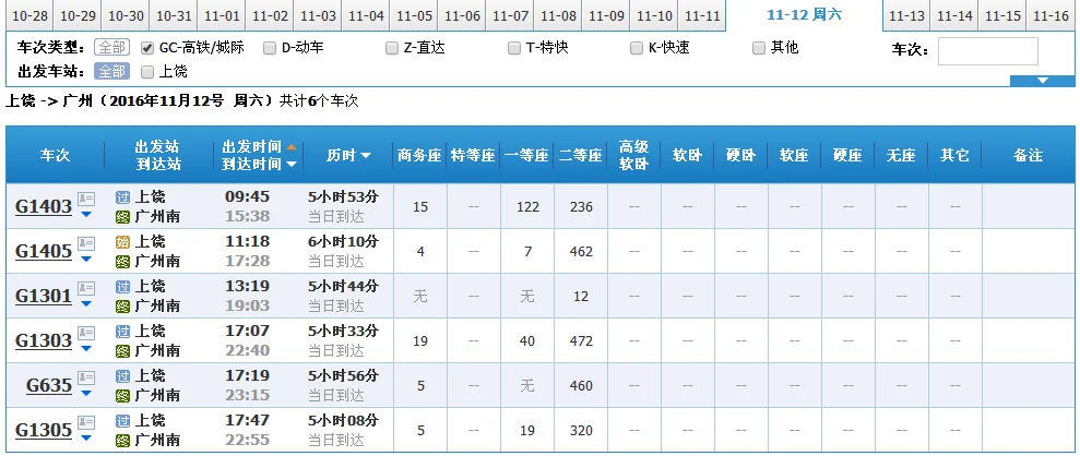 上饶市到广州市的高铁途经有哪些城市（上饶到韶关高铁时刻表）