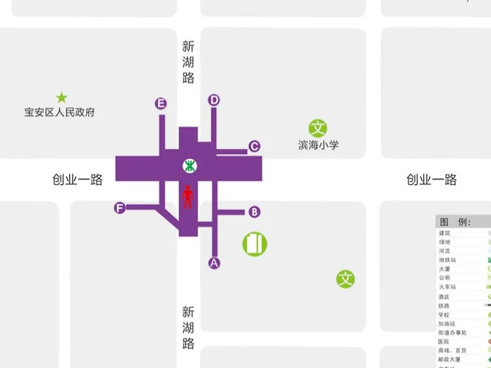 深圳地铁一号线上宝安中心地铁站靠近哪个公交（深圳地铁宝安中心站出口）2