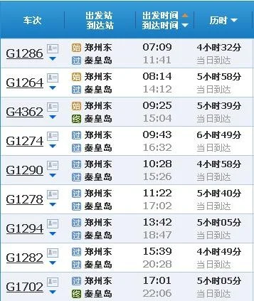 从郑州坐高铁去秦皇岛（郑州到秦皇岛高铁）
