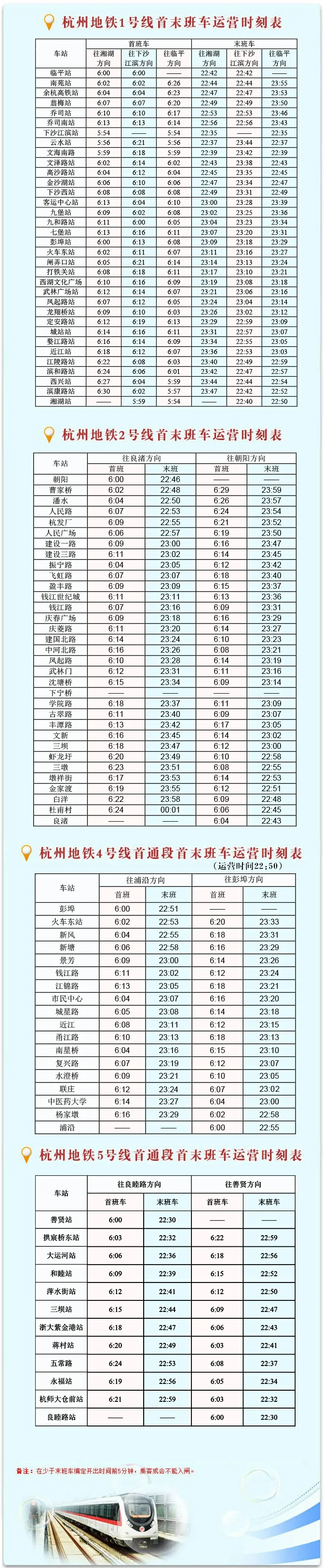 杭州地铁一号线早上几点开始运行（杭州市地铁二号线最早几点）4