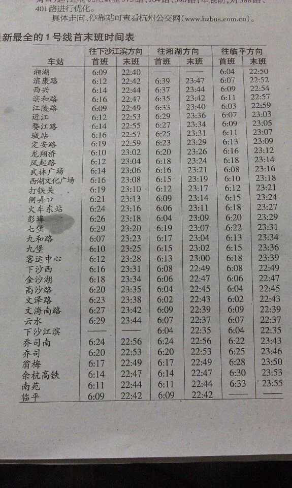 请问地铁武林广场站至下沙文泽路站需要多长时间（武林地铁时间）