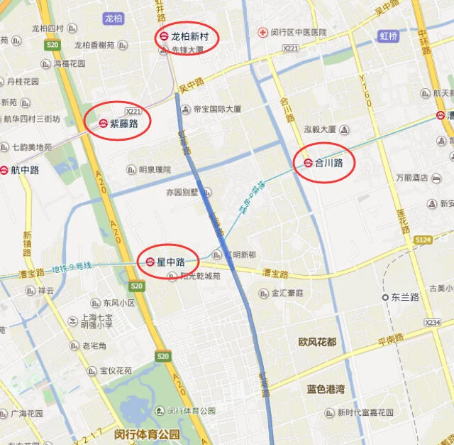 上海地铁12号线有一站的站名是ABC式那么另一站的站名就是DBC式是哪两站（上海地铁12号线虹莘路站）2