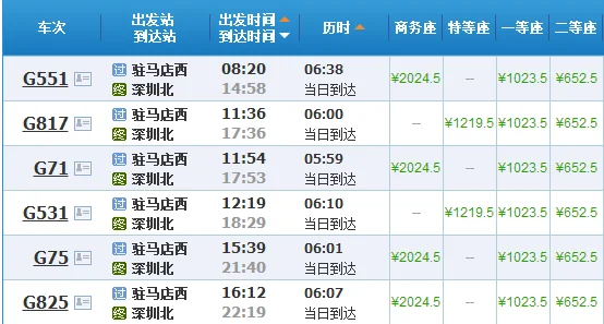 高铁从河南驻马店到深圳北站需要多少时间（驻马店至深圳北高铁）