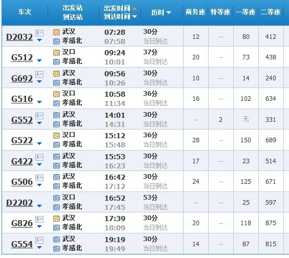 武汉地铁到孝感北最早的一班车（武汉到孝感北高铁时刻表）2