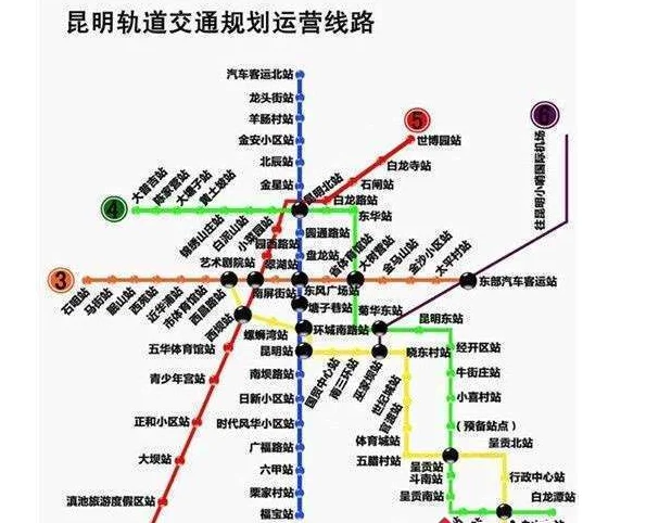 昆明地铁3号线的线路概况(昆明机场地铁线3号路图)3