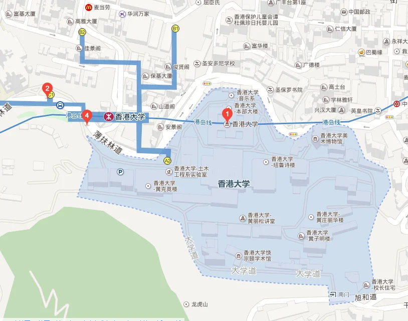 香港西九龙站到香港大学怎么乘坐地铁(香港大学地铁站那个出口)2
