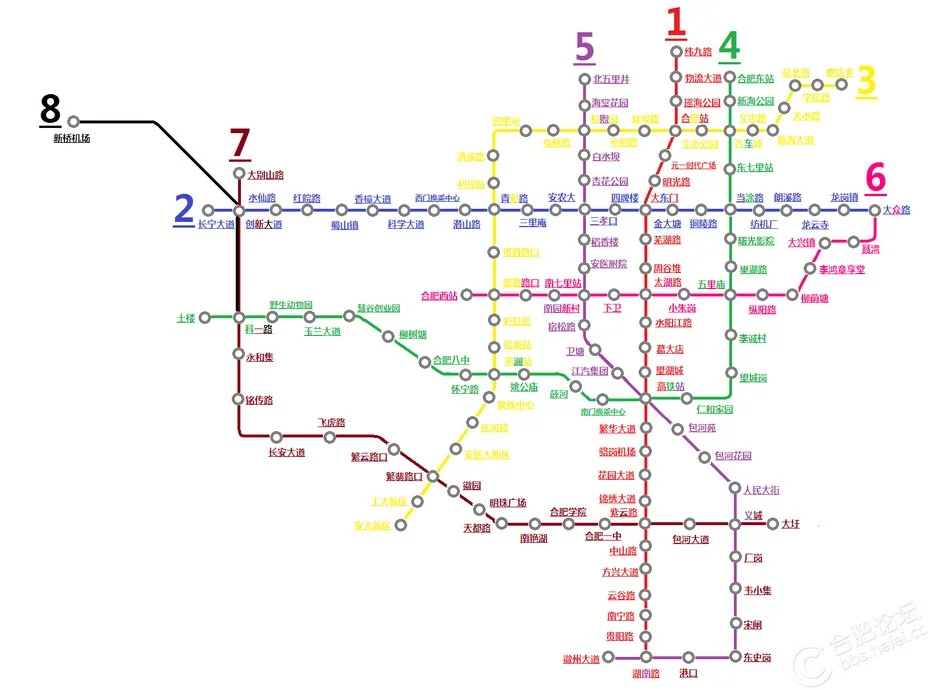 从合肥南站坐地铁到长丰双墩坐几号线（长丰地铁站）