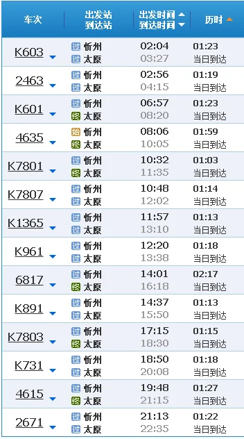 从忻州到太原高铁站怎么走（忻州高铁时刻表）