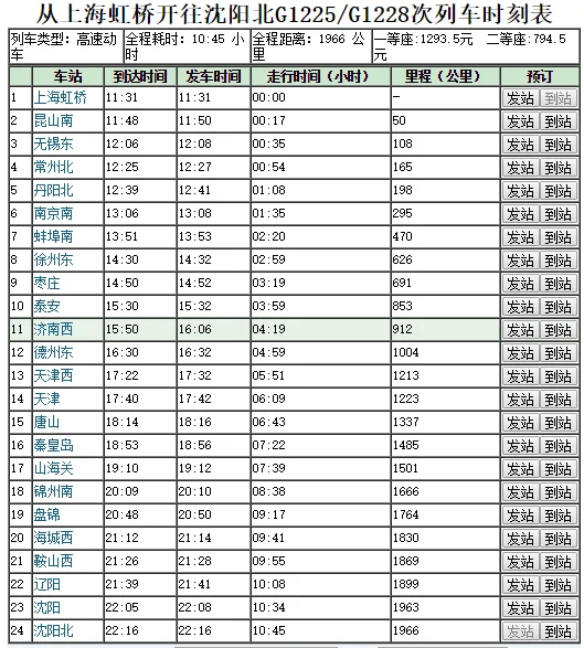 济南西站的列车时刻表(g1255高铁时刻表)2