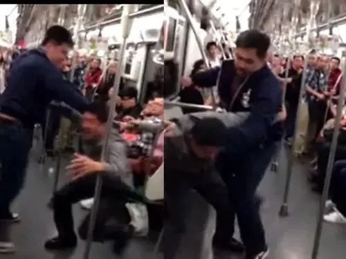 上海地铁内两女子互殴发生矛盾的主要原因是什么(上海地铁打人左勾拳)5