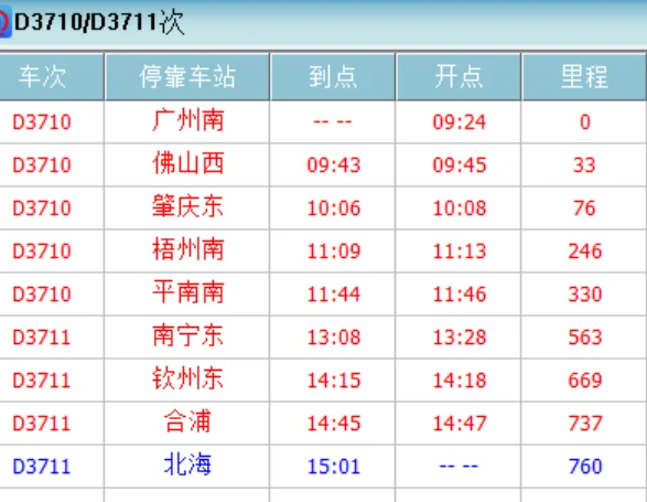 广州南到合浦动车有多少个站（广州南站到合浦的高铁）