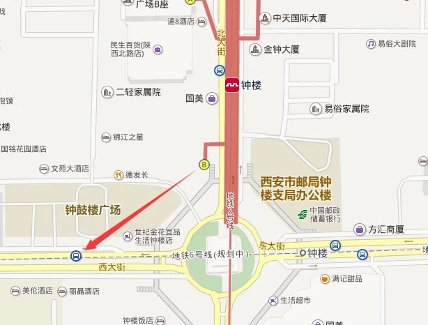 坐西安地铁2号线钟楼站下车走到鼓楼得多久（西安地铁钟楼站是几号线）1