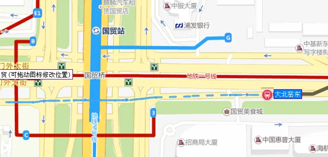 国贸地铁出口示意图（地铁1号线国贸站出口方向）4