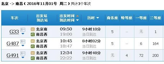 南昌到北京高铁时刻表（南昌至北京高铁时刻表）5