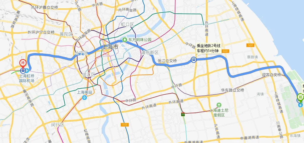 上海浦东机场到上海虹桥火车站坐地铁怎么走 大概多久(上海浦东到虹桥地铁需要多久时间)2