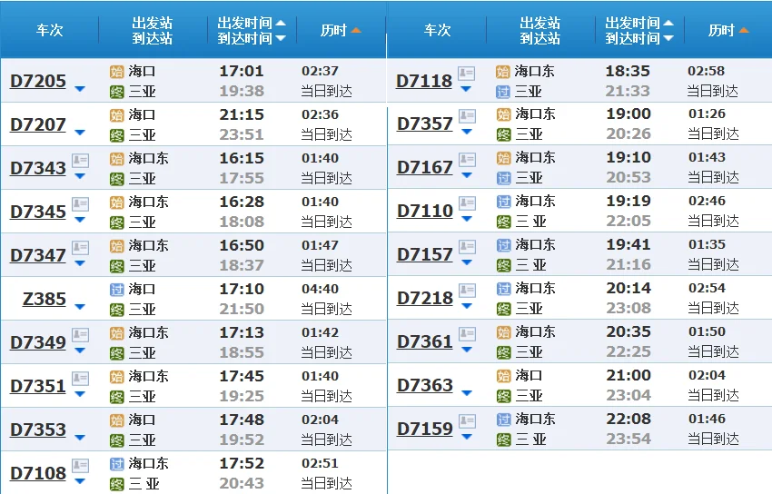 海口坐高铁到三亚要多长时间（去三亚的高铁）