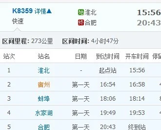 请问坐火车怎样以最快的时间从合肥到淮北 淮北到和合肥 包括动车和高铁 要最新的谢谢（淮北到合肥高铁）